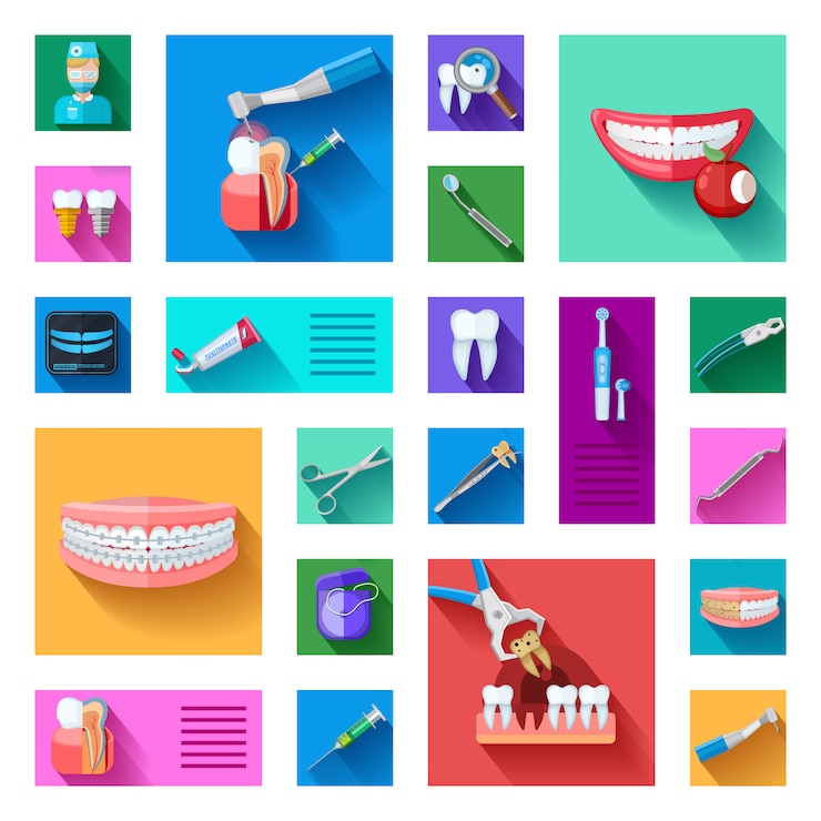 Ücretsiz Vektör dentist elements set 