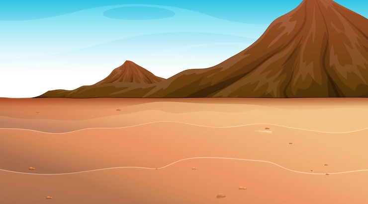 Ücretsiz Vektör desert forest landscape at daytime scene