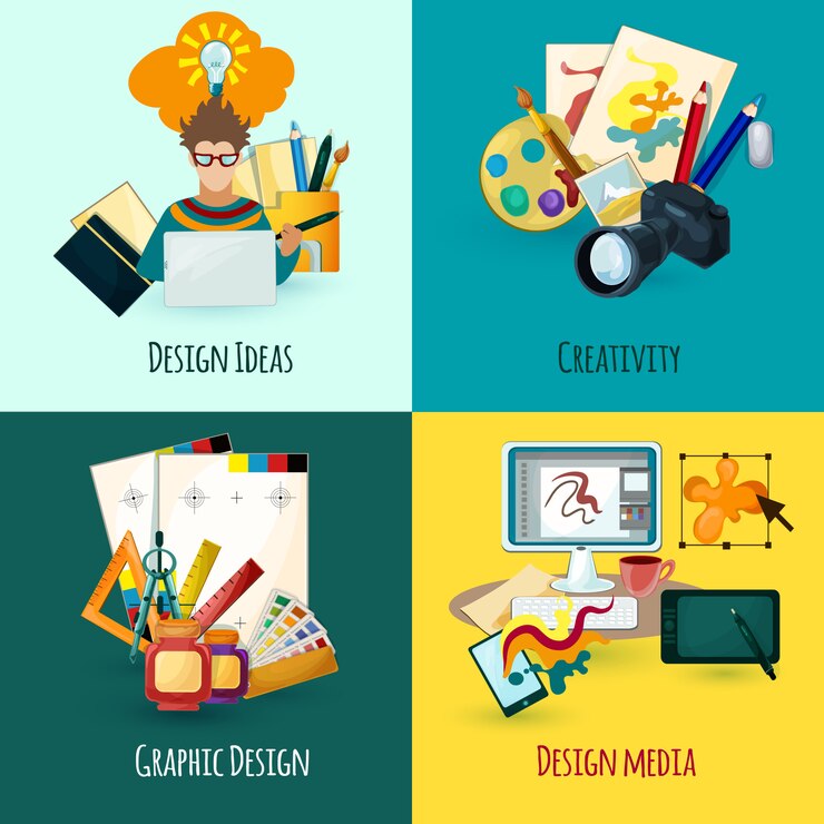 Ücretsiz Vektör designer concept set