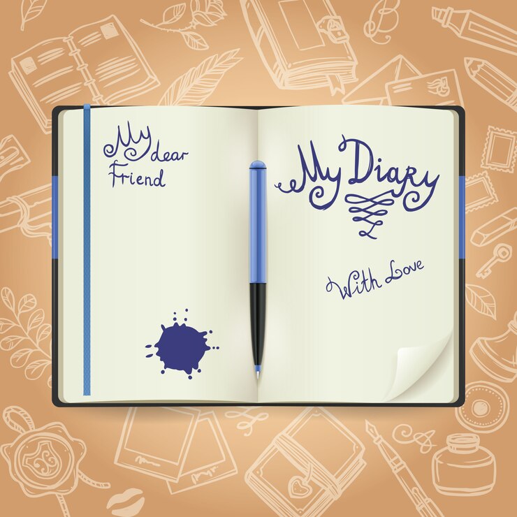 Ücretsiz Vektör diary sketch concept