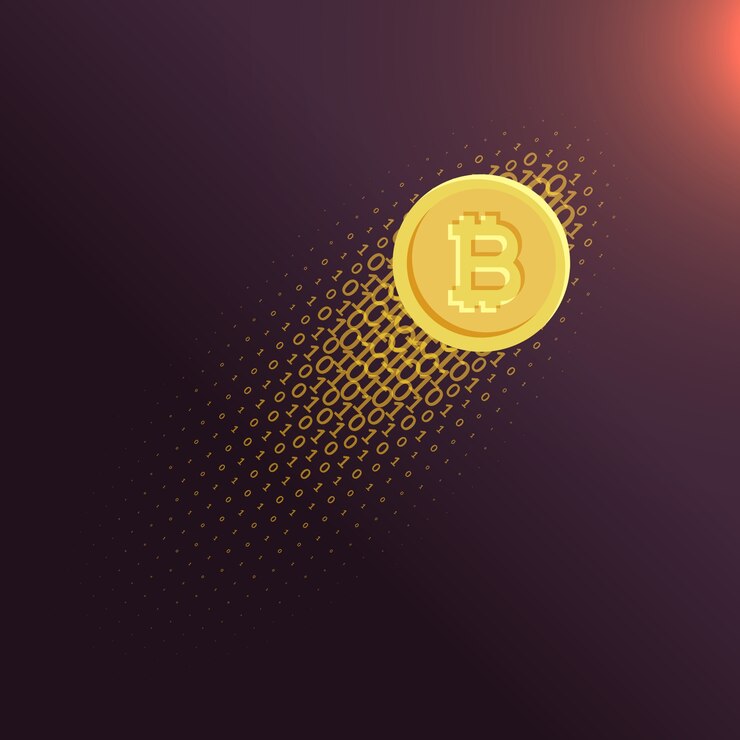 Ücretsiz Vektör dijital internet para birimi bitcoin vektör arka planı