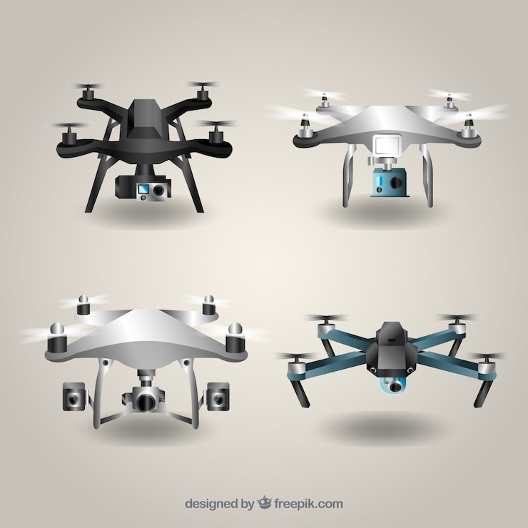 Ücretsiz Vektör drone collection with realistic style