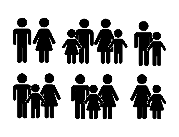 Ücretsiz Vektör düz design aile sembolü
