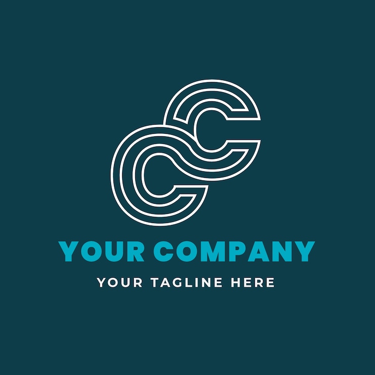 Ücretsiz Vektör düz design cc logo şablonu