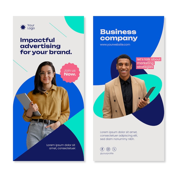 Ücretsiz Vektör düz design dikey banner şablonu