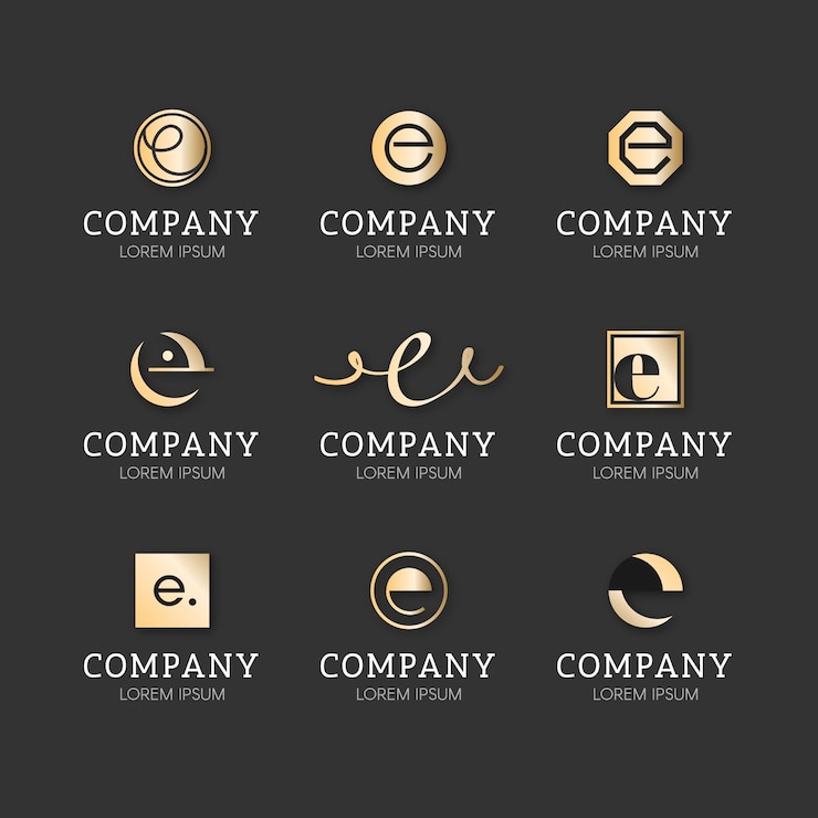Ücretsiz Vektör düz design e logo koleksiyonu