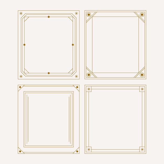 Düz design minimalist doğrusal çerçeve seti