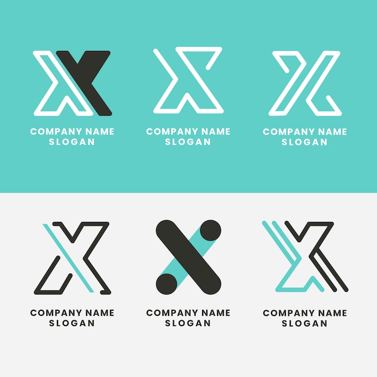Ücretsiz Vektör düz design x harfi logo şablonu