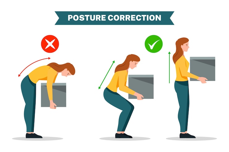 Ücretsiz Vektör düz duruş düzeltme infografikleri