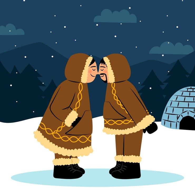 Ücretsiz Vektör düz eskimo illüstrasyonu