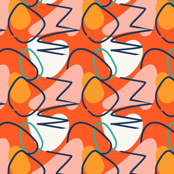 Ücretsiz Vektör düz soyut doodle desen tasarımı
