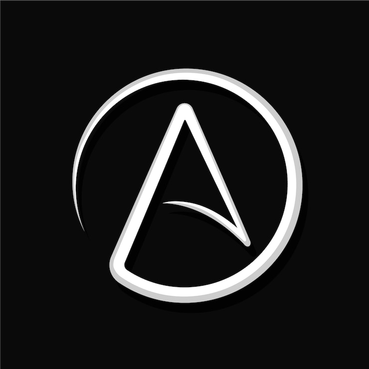 Ücretsiz Vektör düz tasarım ateizm logo şablonu