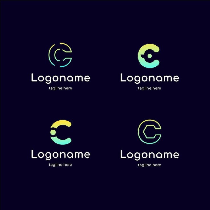 Ücretsiz Vektör düz tasarım c logo şablon koleksiyonu