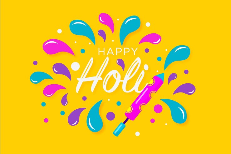 Ücretsiz Vektör düz tasarım holi festivali kutlaması