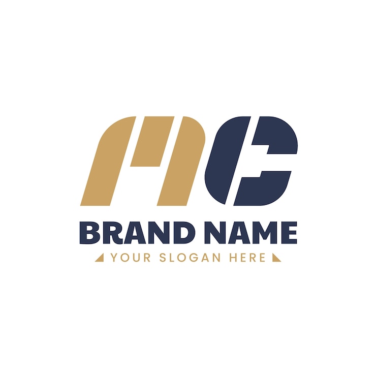 Ücretsiz Vektör düz tasarım mc logo tasarım şablonu
