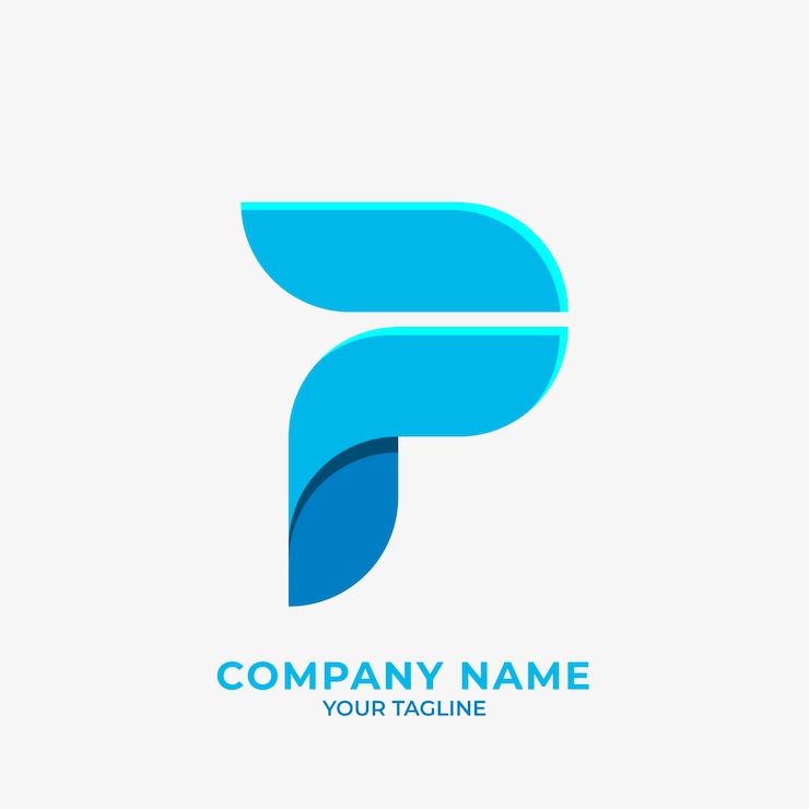 Ücretsiz Vektör düz tasarım p harfi logo şablonu