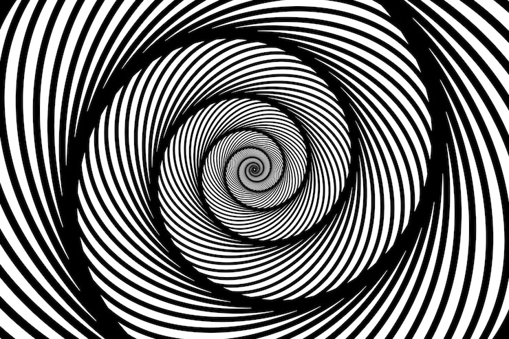 Ücretsiz Vektör düz tasarım spiral daire arka planı