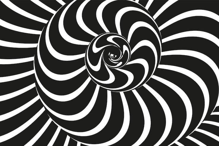 Ücretsiz Vektör düz tasarım spiral daire arka planı