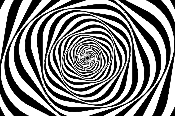 Ücretsiz Vektör düz tasarım spiral daire arka planı