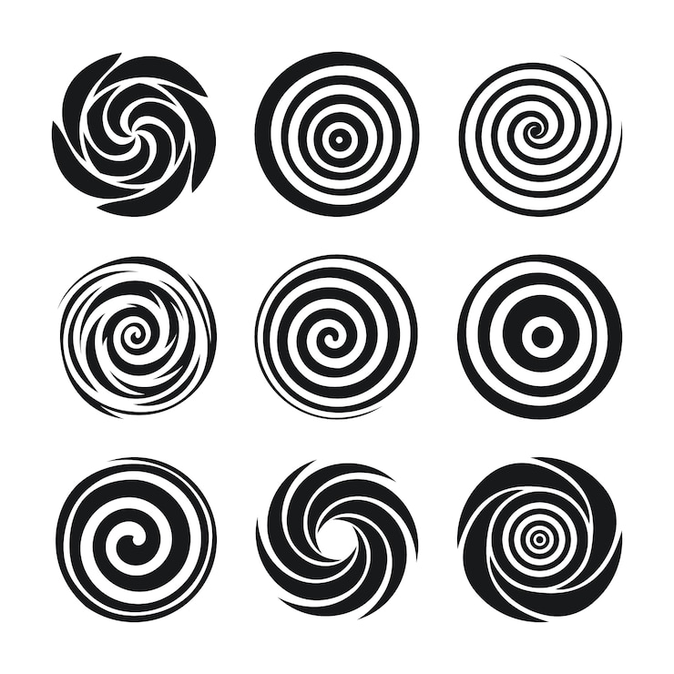 Ücretsiz Vektör düz tasarım spiral daire illüstrasyonu