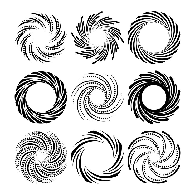 Ücretsiz Vektör düz tasarım spiral daire illüstrasyonu