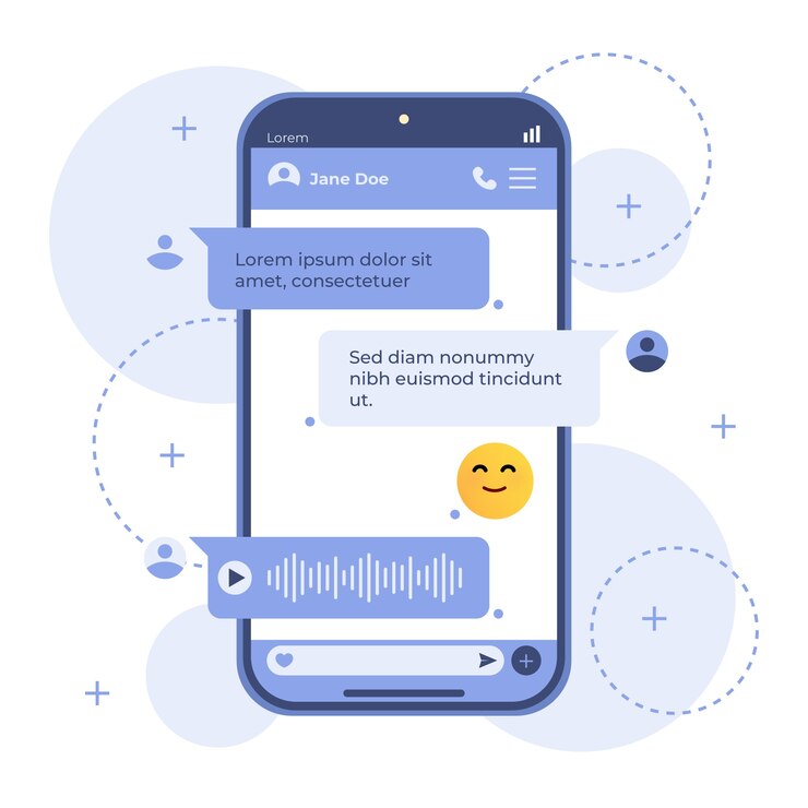 Ücretsiz Vektör düz tasarım whatsapp chat şablonu
