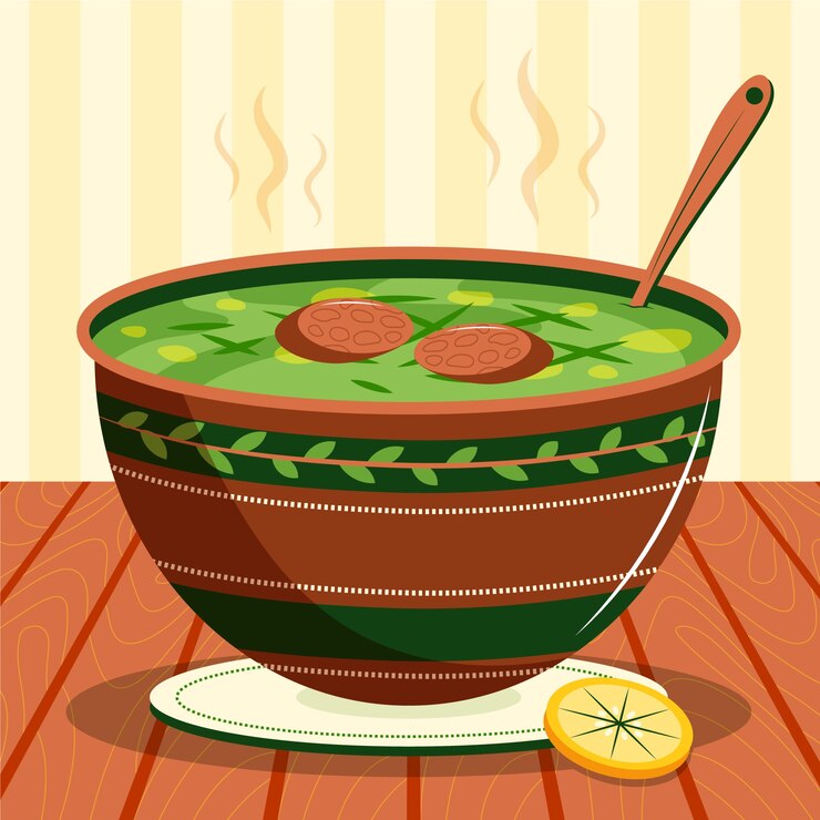 Ücretsiz Vektör el çizimi caldo verde yemek illüstrasyonu
