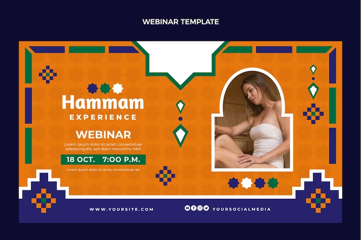 Ücretsiz Vektör el çizimi düz tasarım hamam şablonu
