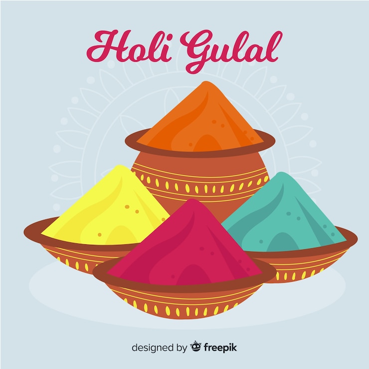 Ücretsiz Vektör el çizimi gulal holi festivali arka planı