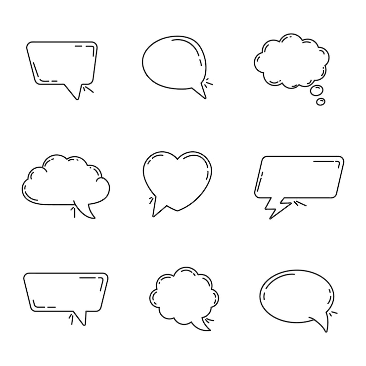 Ücretsiz Vektör el çizimi konuşma balonu doodle illüstrasyonu