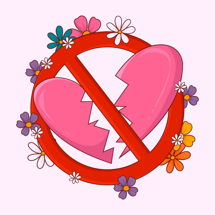 Ücretsiz Vektör el çizimi no love illüstrasyon