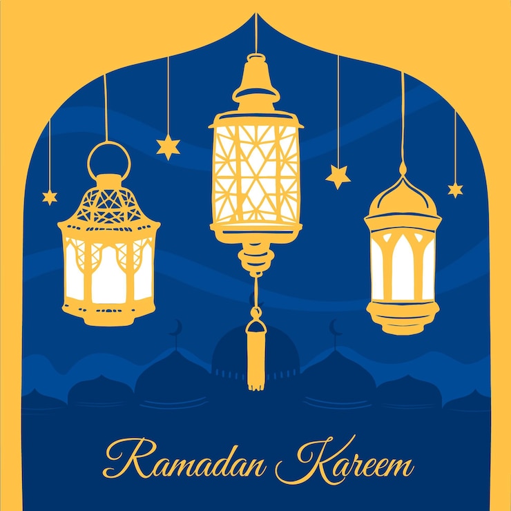 Ücretsiz Vektör el çizimi ramazan kareem illüstrasyonu