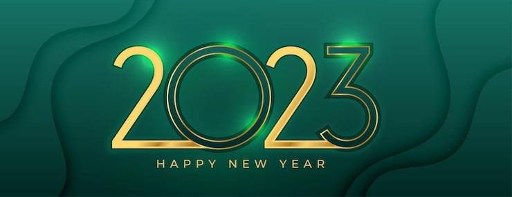 Ücretsiz Vektör elegant new year greeting banner with 2023 lettering design