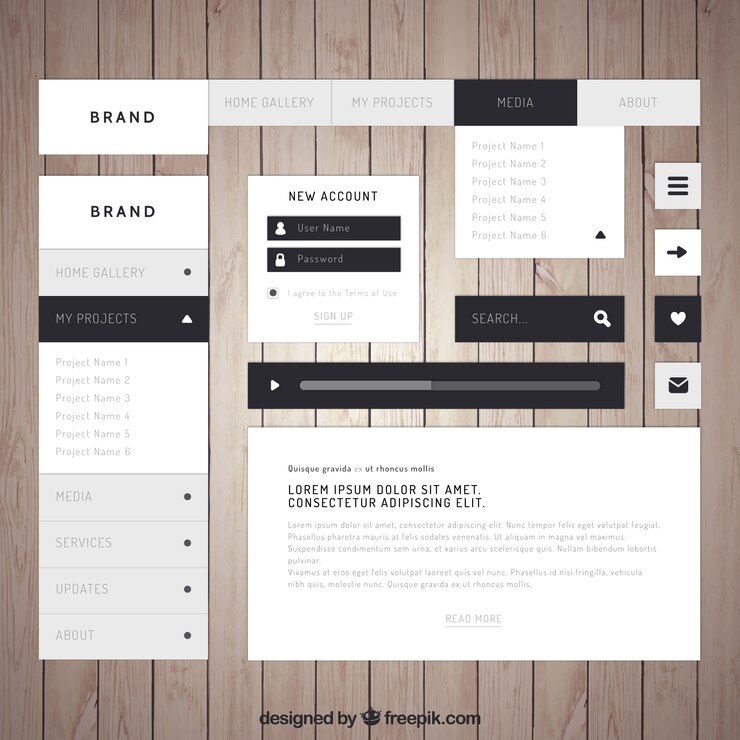 Ücretsiz Vektör elegant web element collection