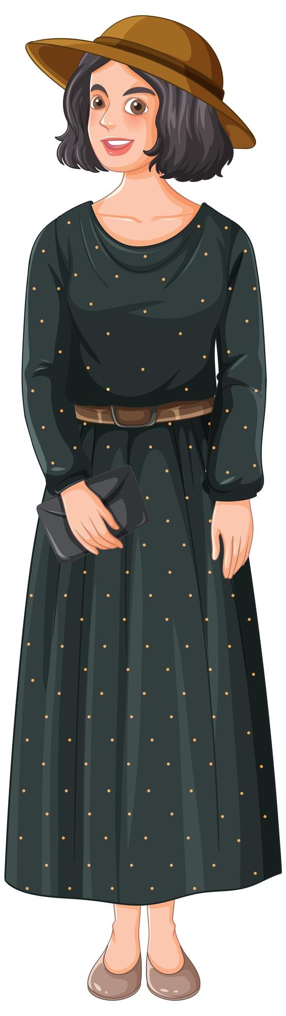 Ücretsiz Vektör elegant woman in vintage dress