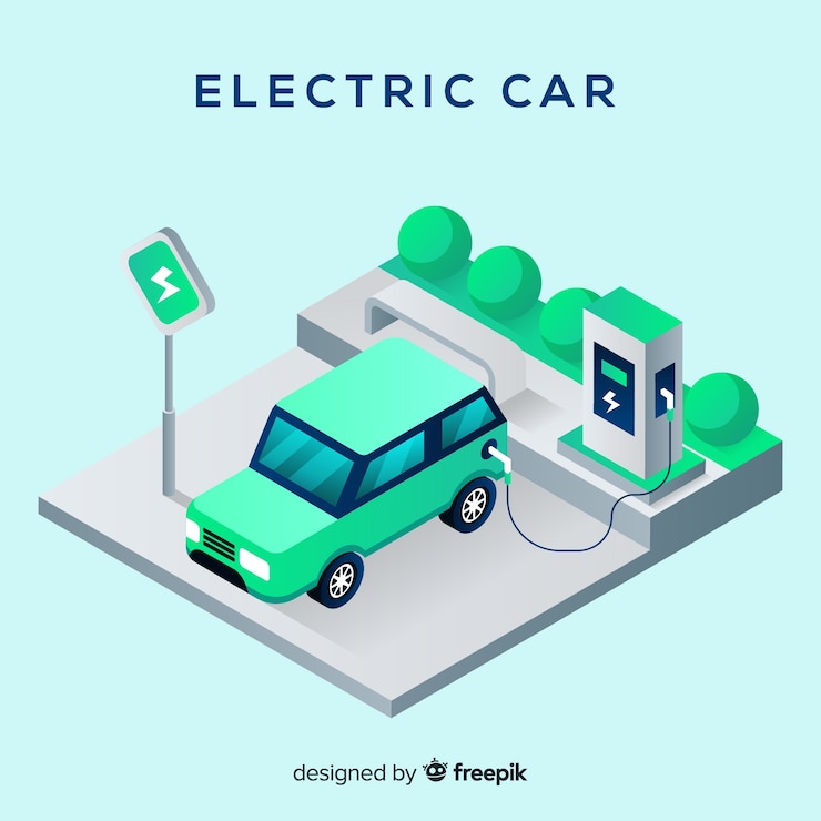 Ücretsiz Vektör elektrikli araba