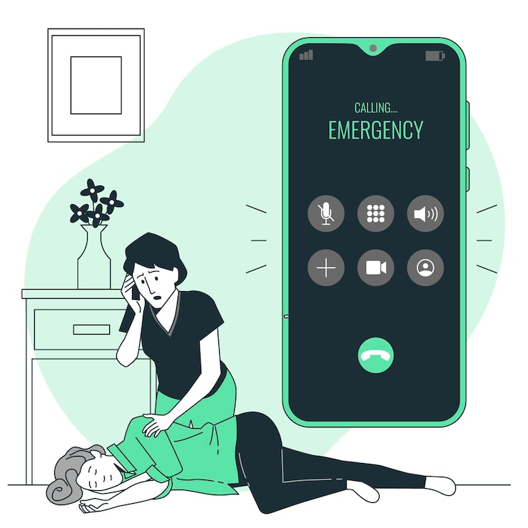 Ücretsiz Vektör emergency call concept illustration