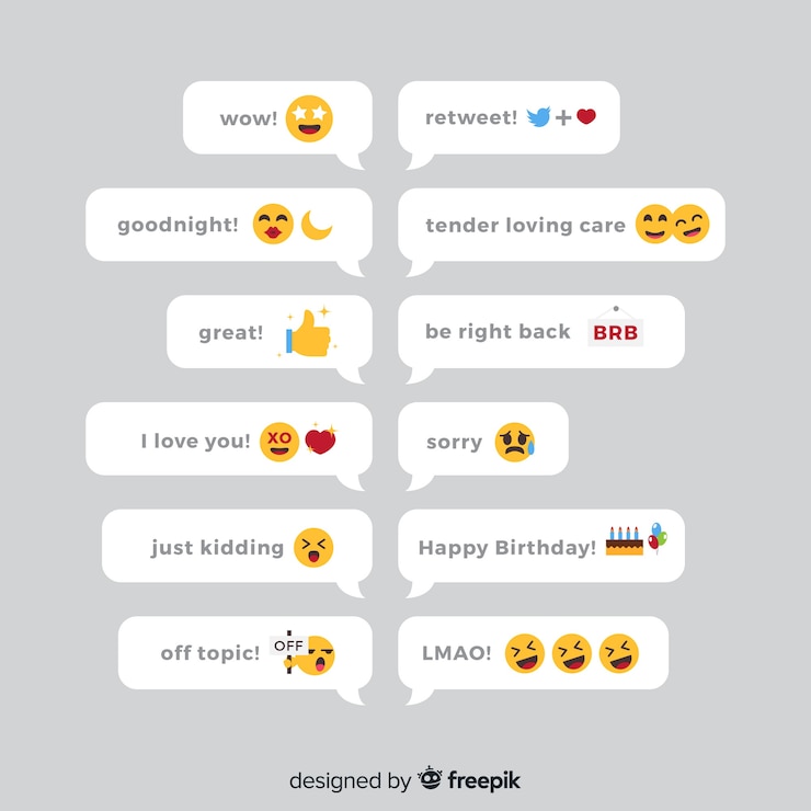 Ücretsiz Vektör emoji tepkileri olan mesajlar