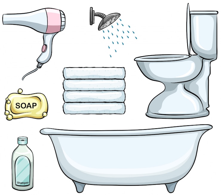 Ücretsiz Vektör farklı türde banyo nesneleri
