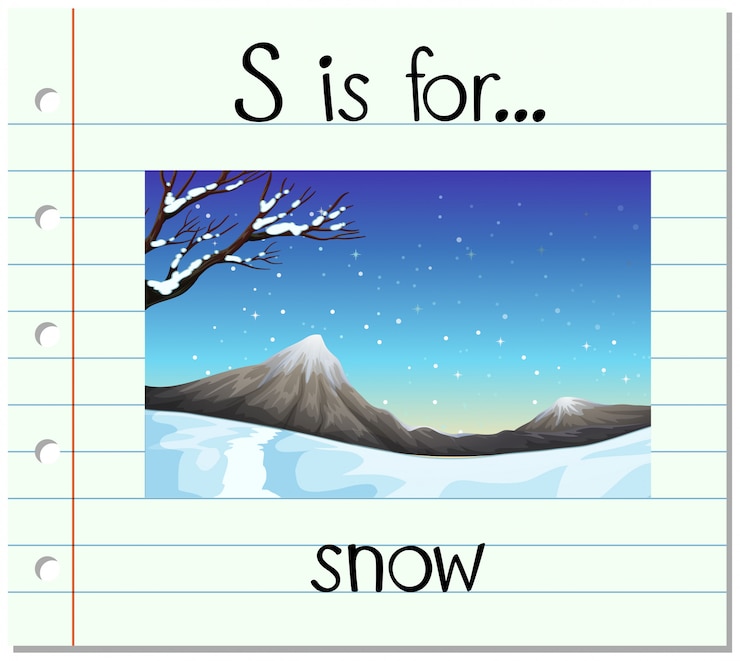 Ücretsiz Vektör flashcard s harfi kar için