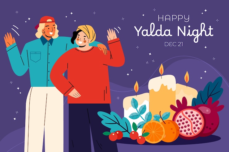 Ücretsiz Vektör flat background for yalda night celebration