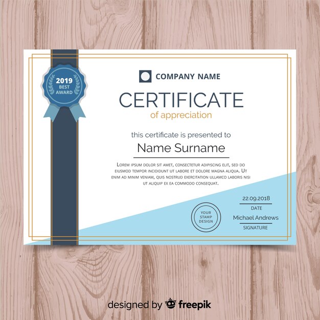 flat certificate template