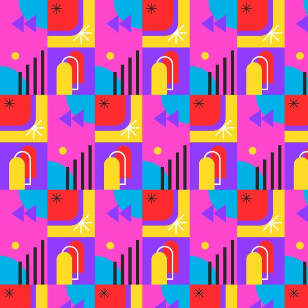 Flat design color blocking pattern