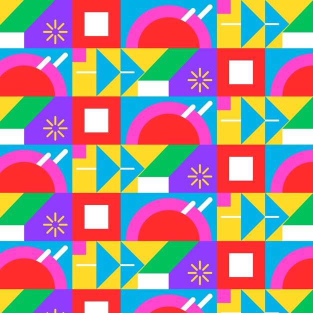 flat design color blocking pattern