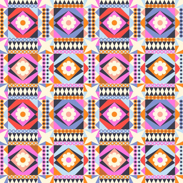flat design colorful geometric pattern