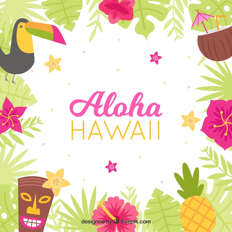 Ücretsiz Vektör flat design colorful hawaii aloha background