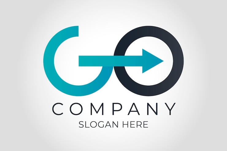 Ücretsiz Vektör flat design go logo template