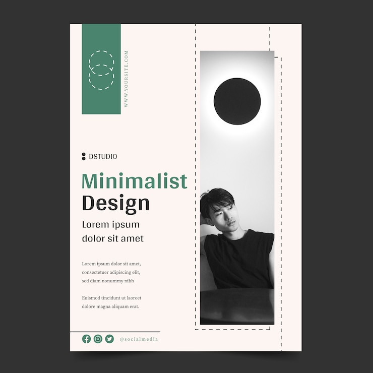 Ücretsiz Vektör flat design minimalist flyer template