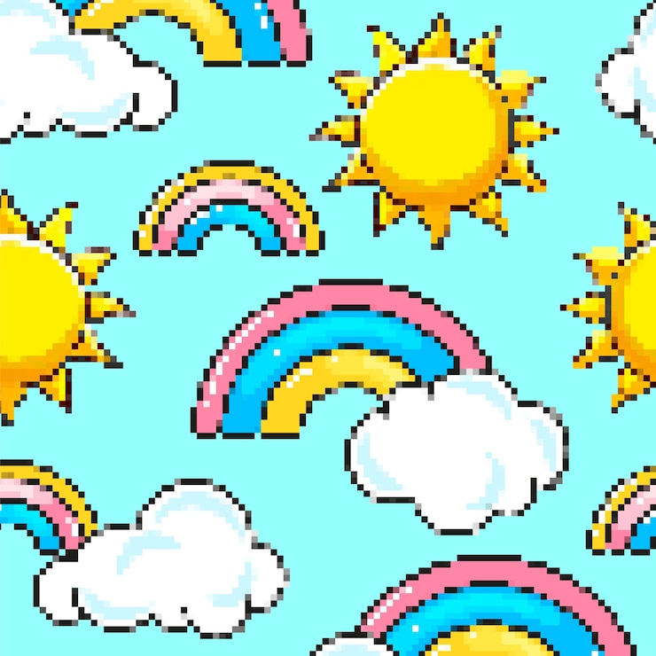 Ücretsiz Vektör flat design pixel pattern illustration