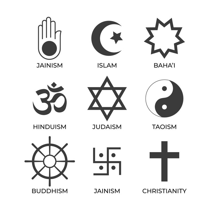 Ücretsiz Vektör flat design religious symbol collection